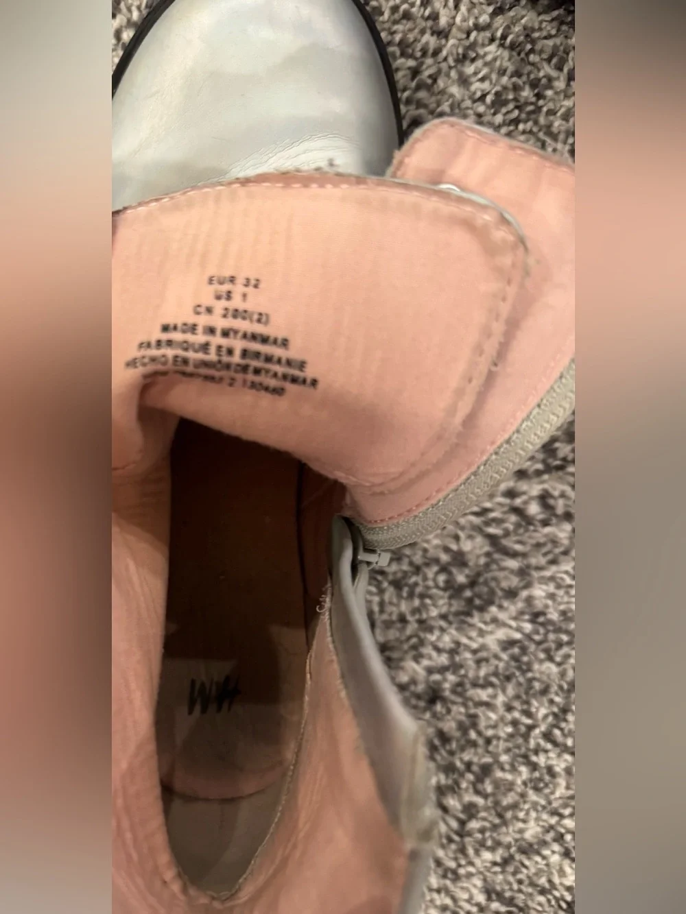 H&M iridescent silver